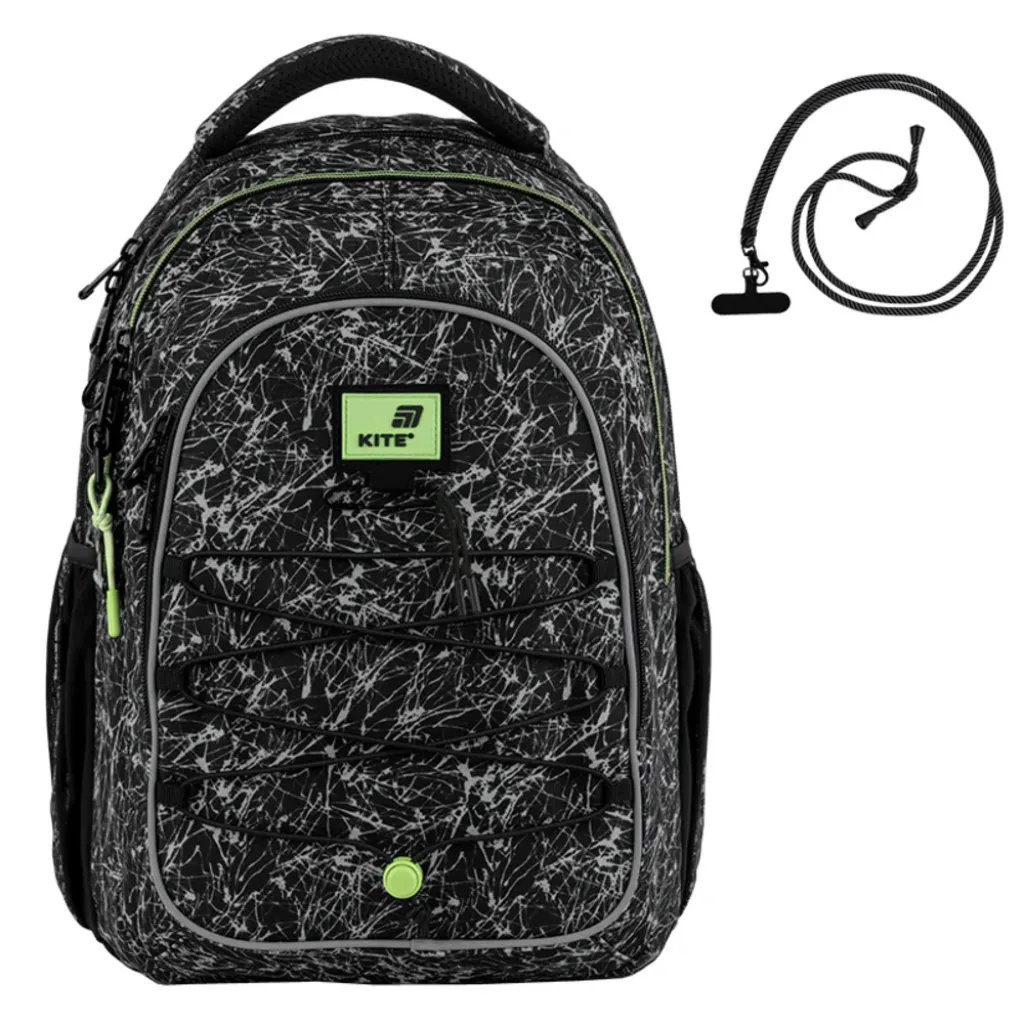 Ортопедичний рюкзак Kite Education teens K25-8001L-1, чорний Ортопедичний рюкзак Kite Education teens K25-8001L-1, чорний