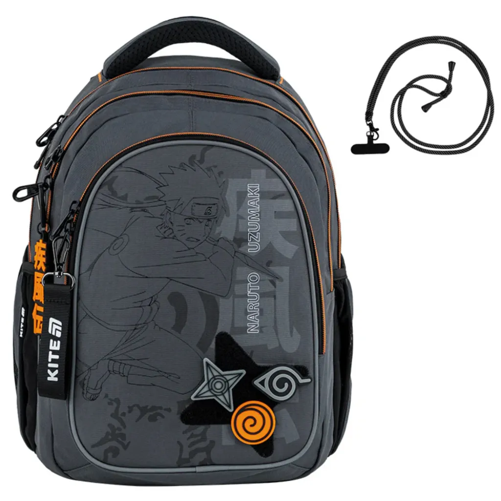 Ортопедичний рюкзак Kite Education teens Naruto Shippuden NR25-8001M, сірий Ортопедичний рюкзак Kite Education teens Naruto Shippuden NR25-8001M, сірий