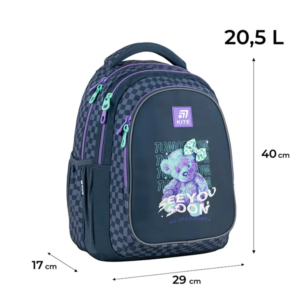 Ортопедичний рюкзак Kite Education teens K25-8001M-3, синій Ортопедичний рюкзак Kite Education teens K25-8001M-3, синій