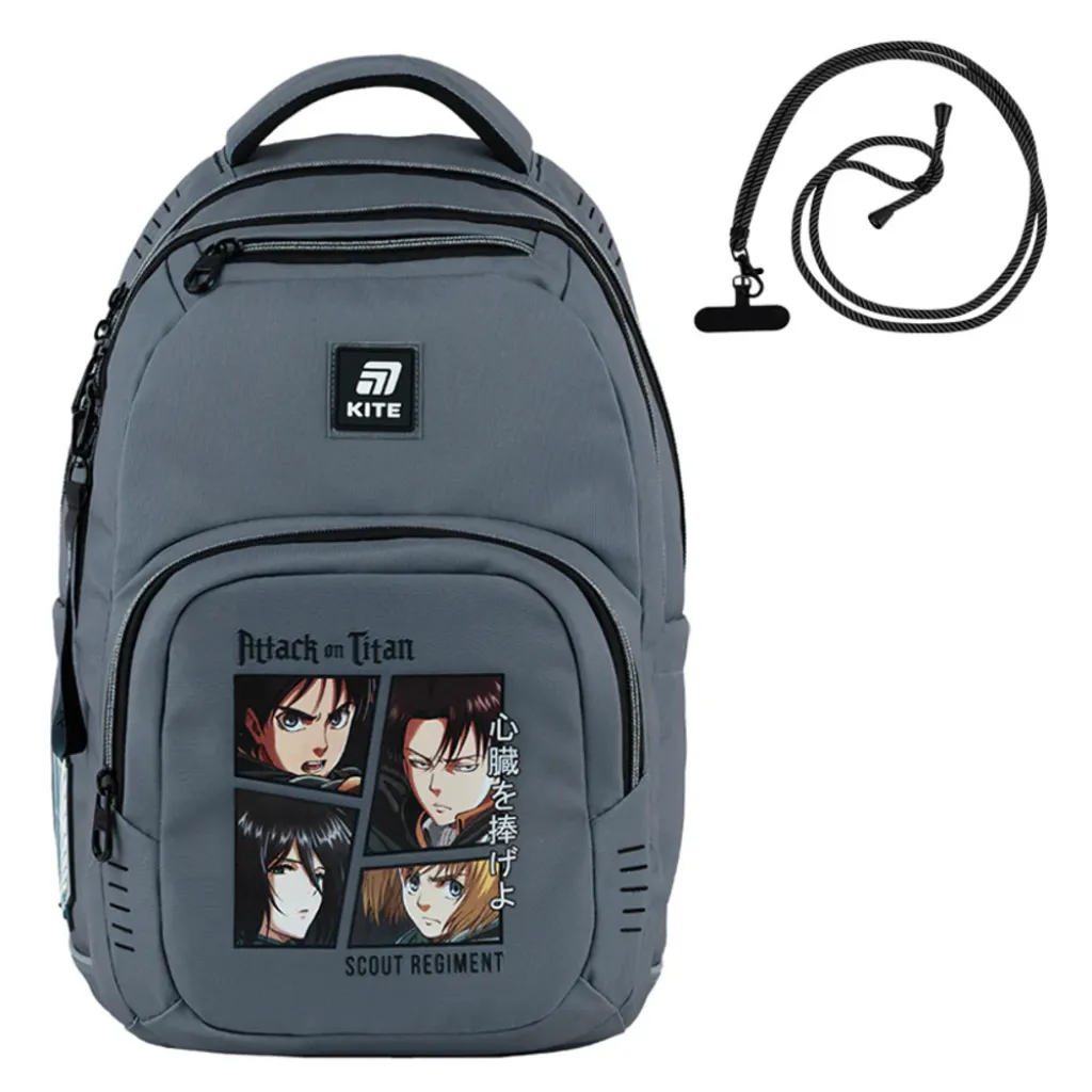 Ортопедичний рюкзак Kite Education teens Attack on Titan AT25-903L, сірий Ортопедичний рюкзак Kite Education teens Attack on Titan AT25-903L, сірий