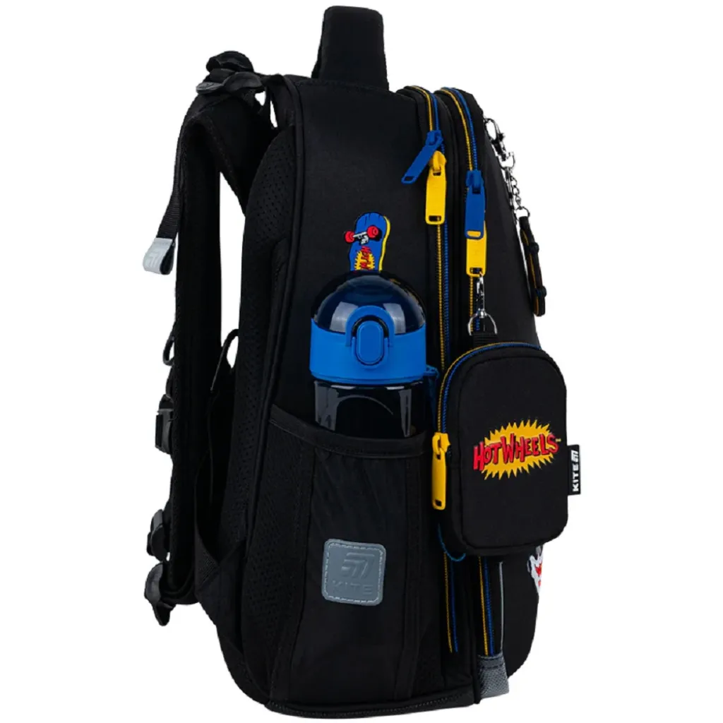Ортопедичний рюкзак каркасний Kite Education Hot Wheels Skate HW25-531M, чорний Ортопедичний рюкзак каркасний Kite Education Hot Wheels Skate HW25-531M, чорний