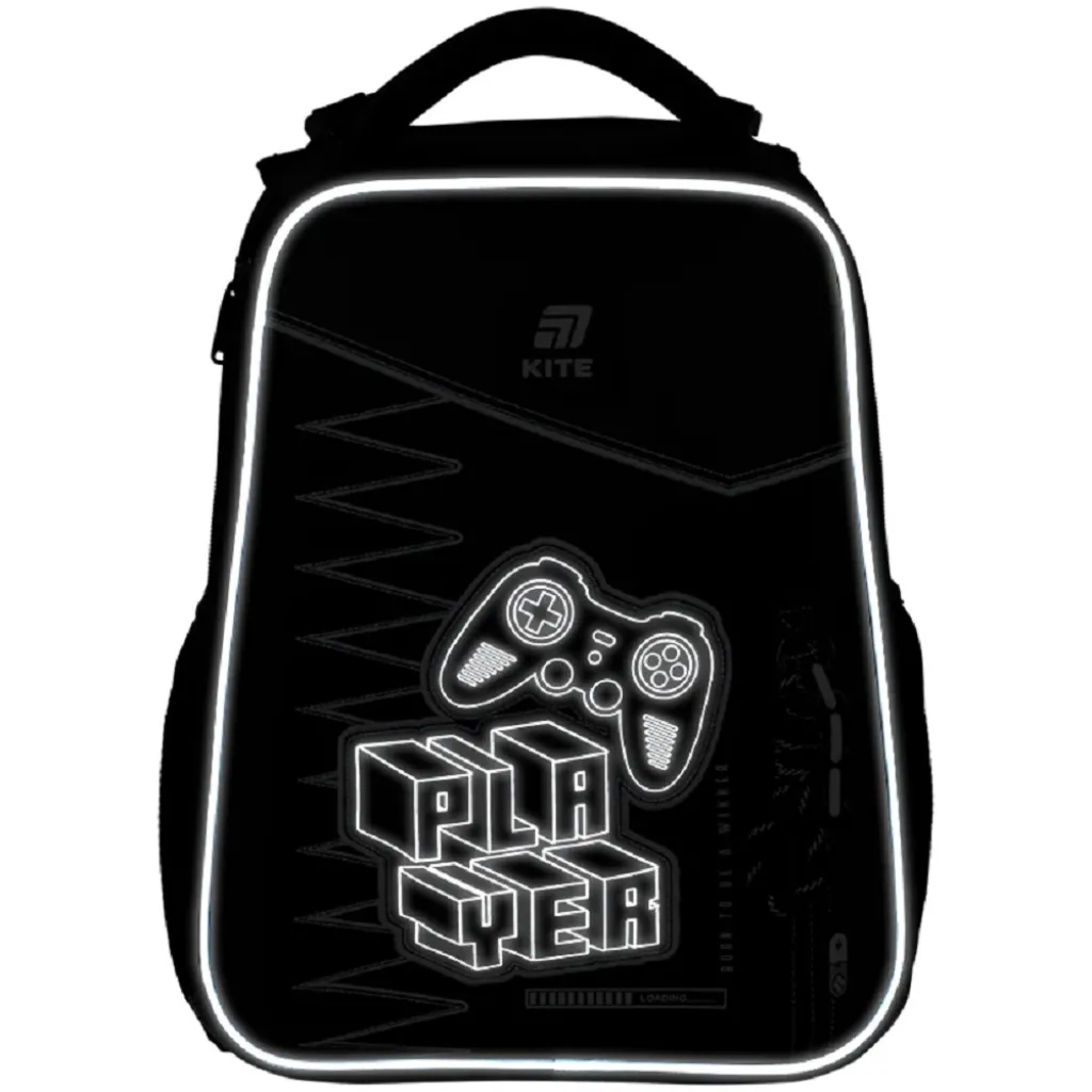 Ортопедичний рюкзак каркасний Kite Education Player K25-531M-3, чорний Ортопедичний рюкзак каркасний Kite Education Player K25-531M-3, чорний