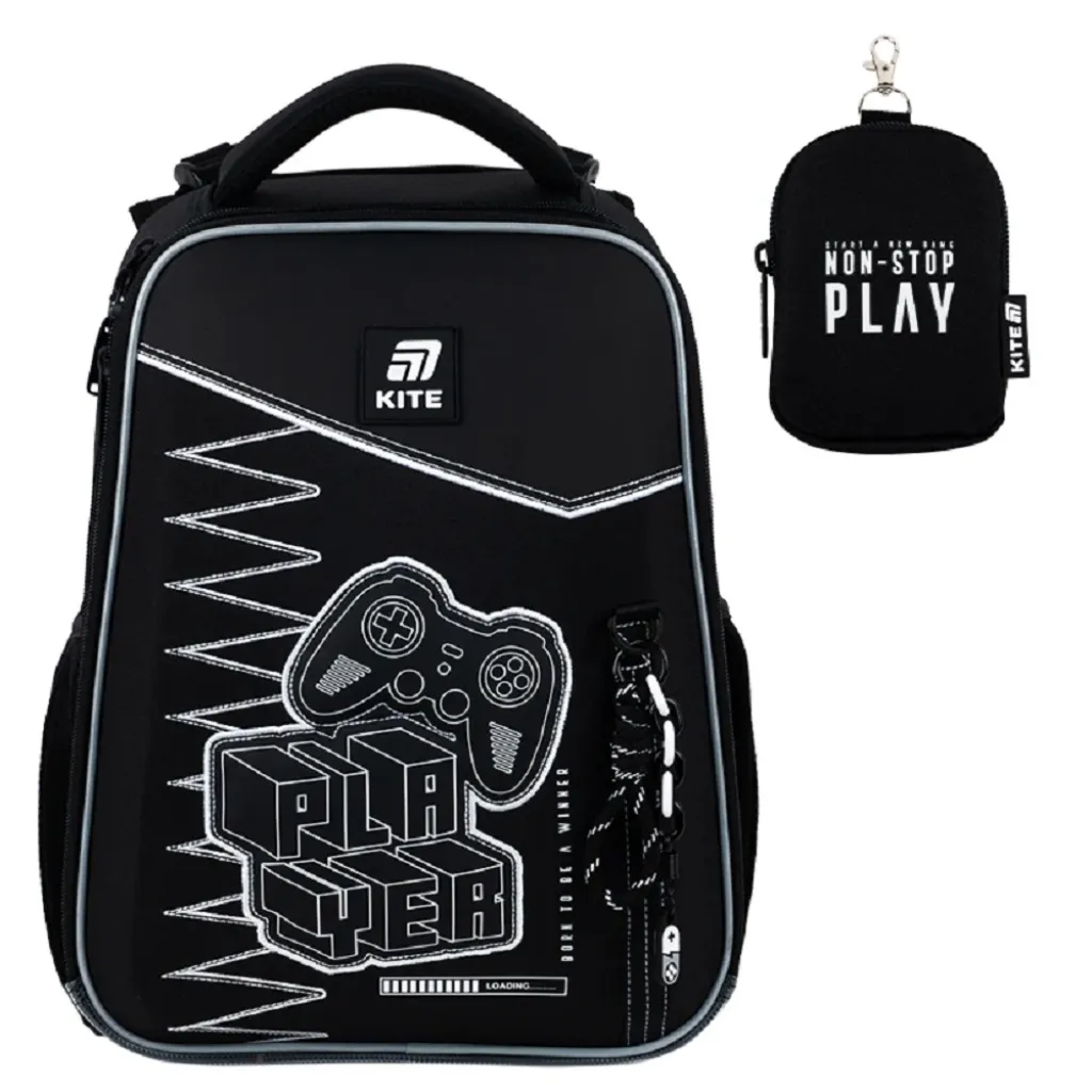 Ортопедичний рюкзак каркасний Kite Education Player K25-531M-3, чорний Ортопедичний рюкзак каркасний Kite Education Player K25-531M-3, чорний