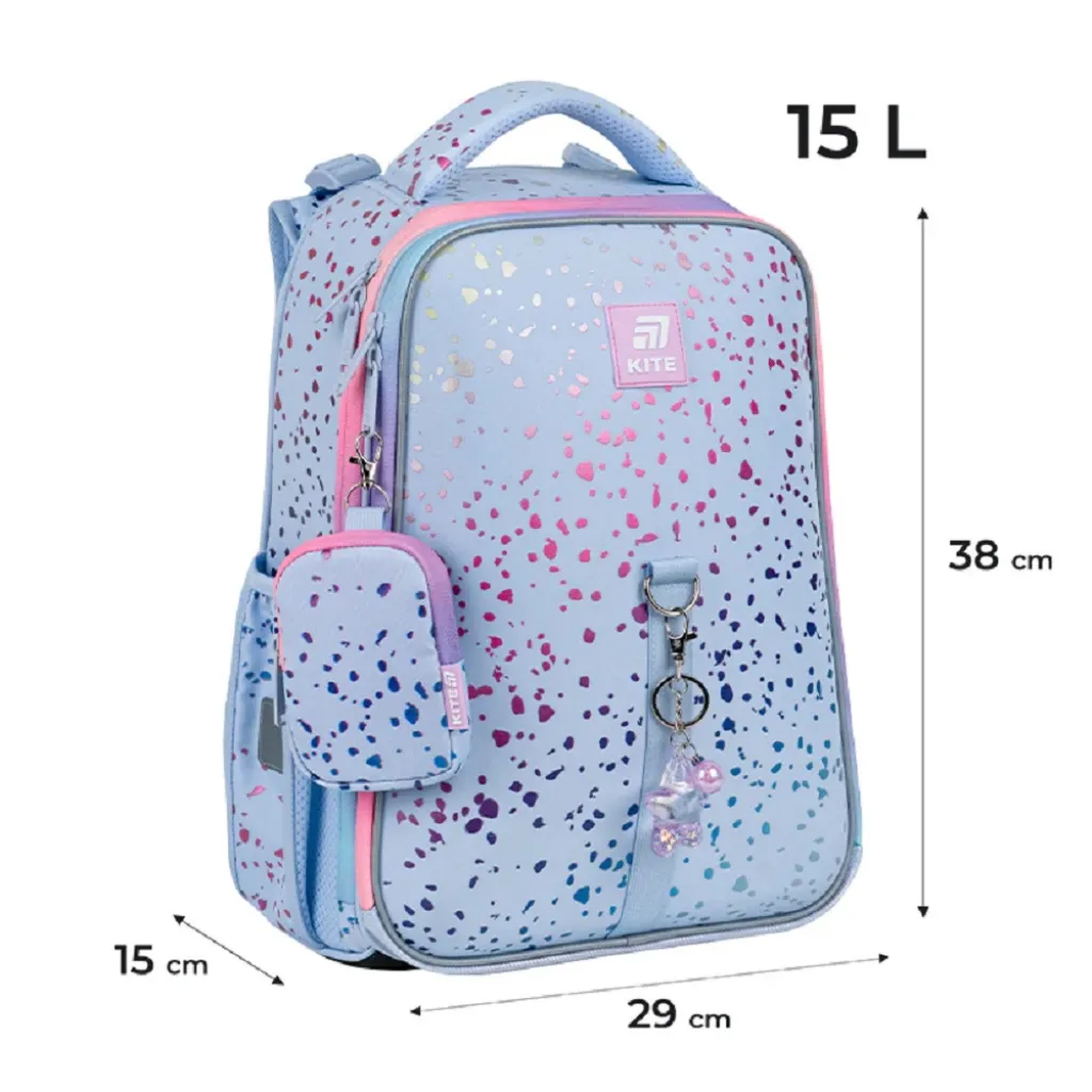 Ортопедичний рюкзак каркасний Kite Education Shiny K25-531M-1, блакитний Ортопедичний рюкзак каркасний Kite Education Shiny K25-531M-1, блакитний