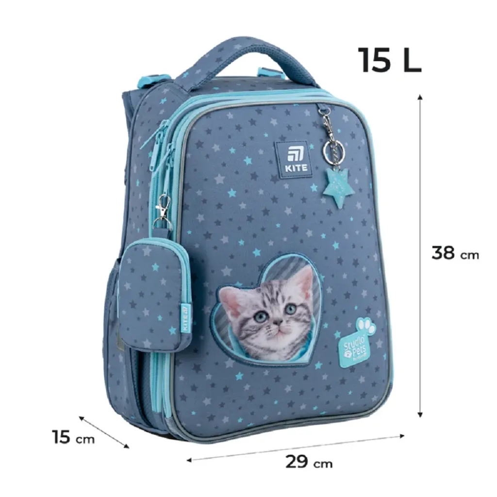 Ортопедичний рюкзак каркасний Kite Education Studio Pets SP25-531M, синій Ортопедичний рюкзак каркасний Kite Education Studio Pets SP25-531M, синій