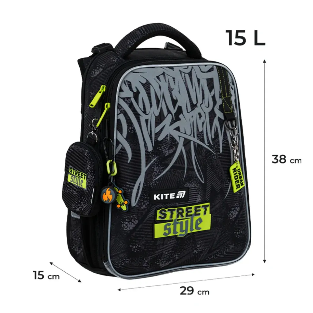 Ортопедичний рюкзак Kite Education Street Style K25-531M-4, чорний Ортопедичний рюкзак Kite Education Street Style K25-531M-4, чорний