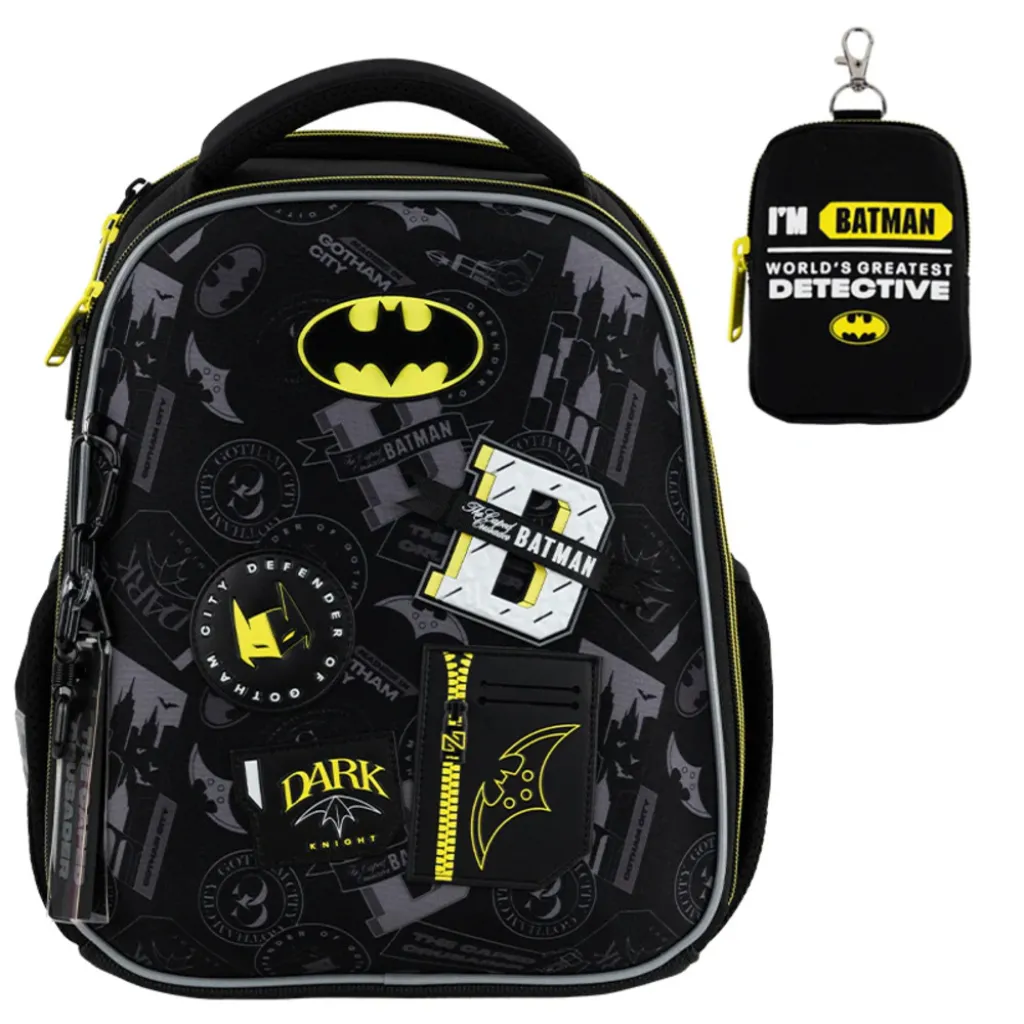 Ортопедичний рюкзак Kite Education DC Batman DC25-555S, чорний Ортопедичний рюкзак Kite Education DC Batman DC25-555S, чорний