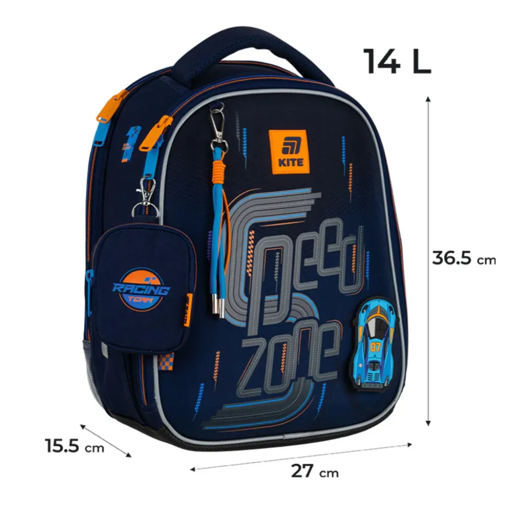 Ортопедичний рюкзак Kite Education Speed Zone K25-555S-3, темно-синій Ортопедичний рюкзак Kite Education Speed Zone K25-555S-3, темно-синій