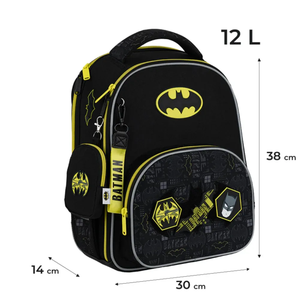 Ортопедичний рюкзак Kite Education DC Batman DC25-556M, чорний Ортопедичний рюкзак Kite Education DC Batman DC25-556M, чорний