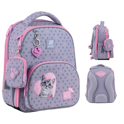 Ортопедичний рюкзак Kite Education Studio Pets SP25-556M, бузковий - Фото№1 Ортопедичний рюкзак Kite Education Studio Pets SP25-556M, бузковий - Фото№1
