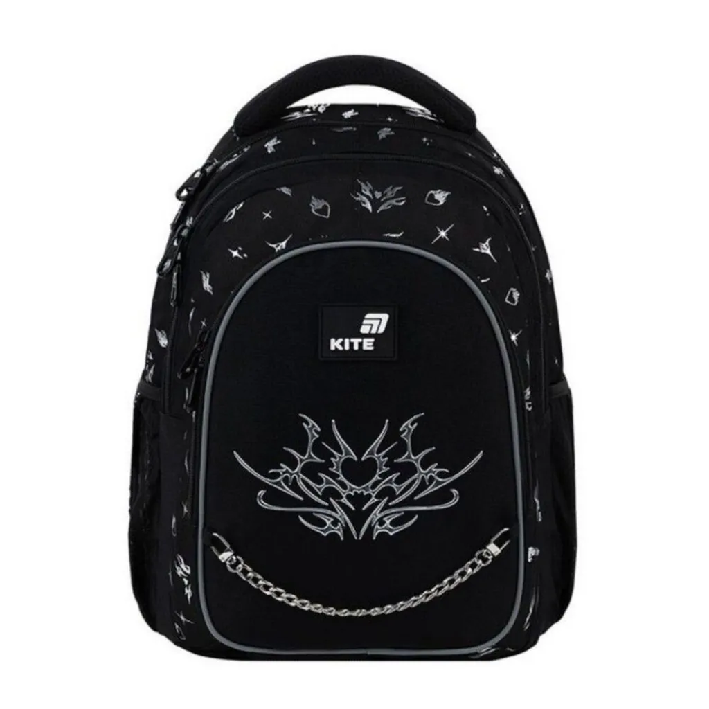 Ортопедический рюкзак Kite Education Teens Gothic Elegance K26-8001L, черный Ортопедический рюкзак Kite Education Teens Gothic Elegance K26-8001L, черный