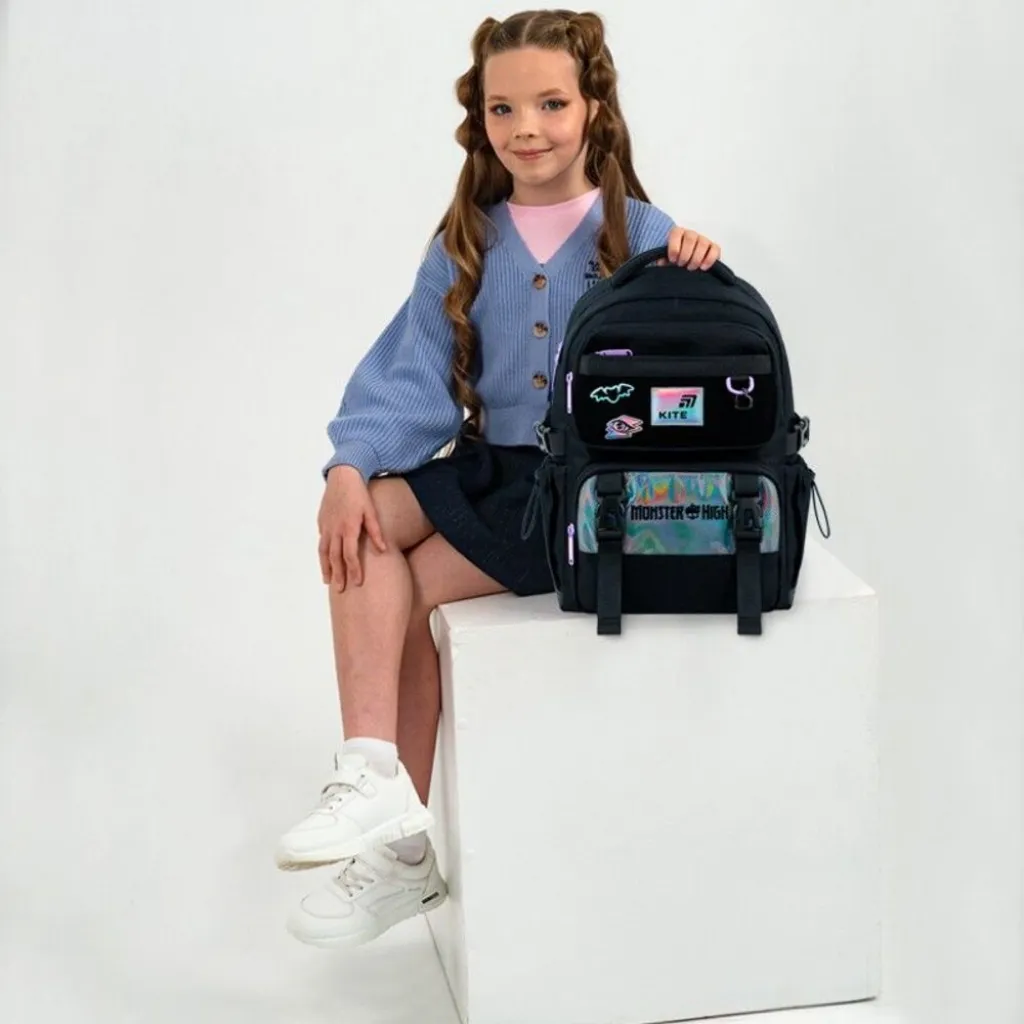Ортопедический рюкзак Kite Education Monster High MH26-1022M, черный