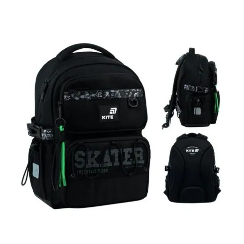 Ортопедический рюкзак Kite Education Skater K26-1022M-2, черный - Фото№1
