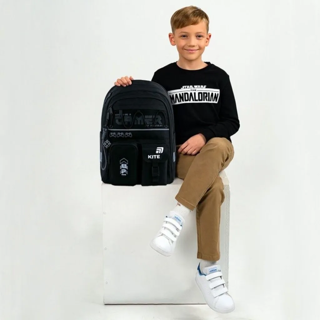 Ортопедический рюкзак Kite Education Gamer K26-584M-5, черный Ортопедический рюкзак Kite Education Gamer K26-584M-5, черный