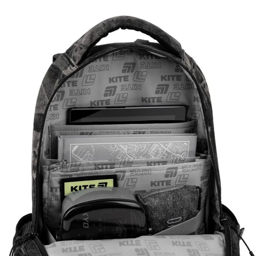 Ортопедичний рюкзак Kite Education Teens Denim Core K26-2578M-2, сірий Ортопедичний рюкзак Kite Education Teens Denim Core K26-2578M-2, сірий