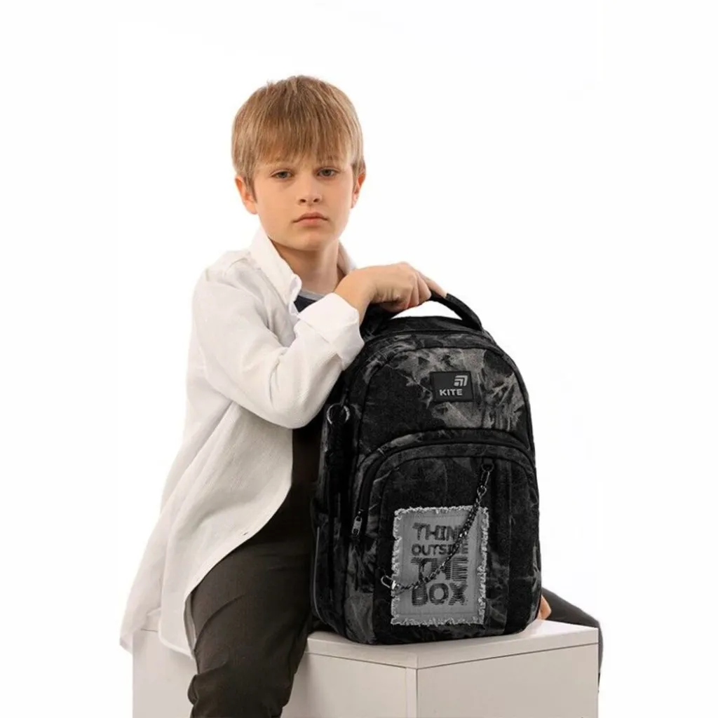 Ортопедичний рюкзак Kite Education Teens Denim Core K26-2578M-2, сірий Ортопедичний рюкзак Kite Education Teens Denim Core K26-2578M-2, сірий