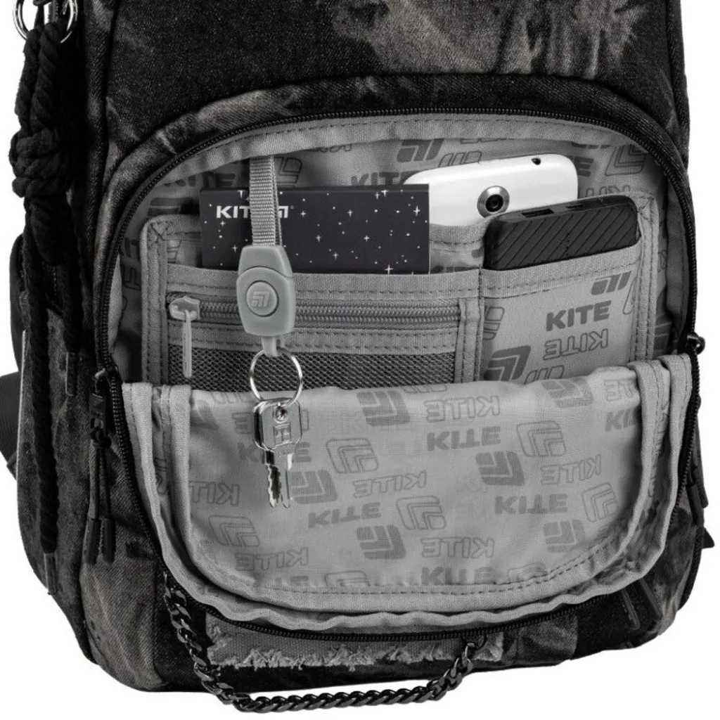 Ортопедичний рюкзак Kite Education Teens Denim Core K26-2578M-2, сірий Ортопедичний рюкзак Kite Education Teens Denim Core K26-2578M-2, сірий