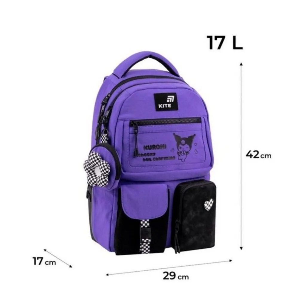 Ортопедический рюкзак Kite Education Teens Kuromi HK26-2587M-1, фиолетовый