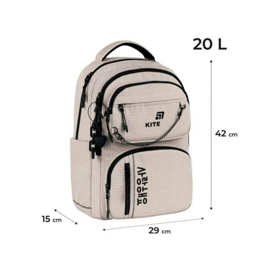 Ортопедический рюкзак Kite Education Teens Prime K26-2594M-1, бежевый