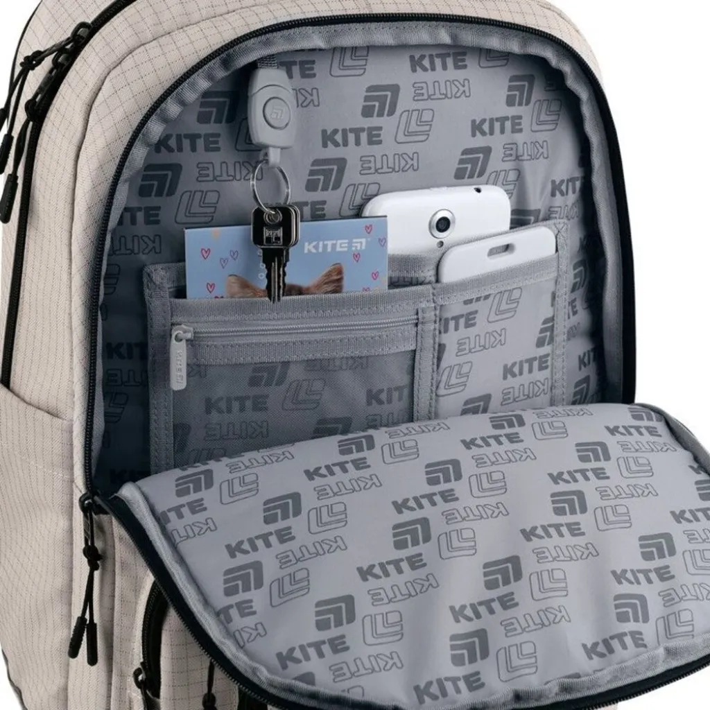 Ортопедический рюкзак Kite Education Teens Prime K26-2594M-1, бежевый