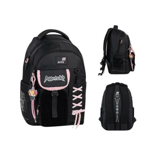 Городской ортопедический рюкзак Kite Education Teens Aggretsuko AR26-2597L, черный - Фото№1 Городской ортопедический рюкзак Kite Education Teens Aggretsuko AR26-2597L, черный - Фото№1