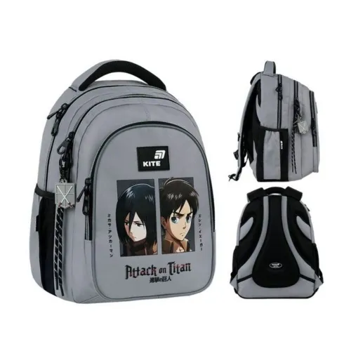 Ортопедический рюкзак Kite Education Teens Attack on Titan AT26-8001M, серый - Фото№1 Ортопедический рюкзак Kite Education Teens Attack on Titan AT26-8001M, серый - Фото№1