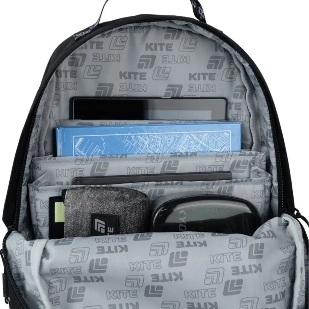 Городской ортопедический рюкзак Kite Education Teens Nothing Impossible K26-949M-2, черный Городской ортопедический рюкзак Kite Education Teens Nothing Impossible K26-949M-2, черный