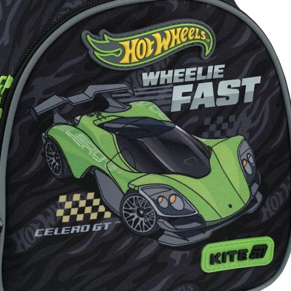 Детский рюкзак для мальчиков Kite Kids Hot Wheels HW26-538XXS, черный Детский рюкзак для мальчиков Kite Kids Hot Wheels HW26-538XXS, черный