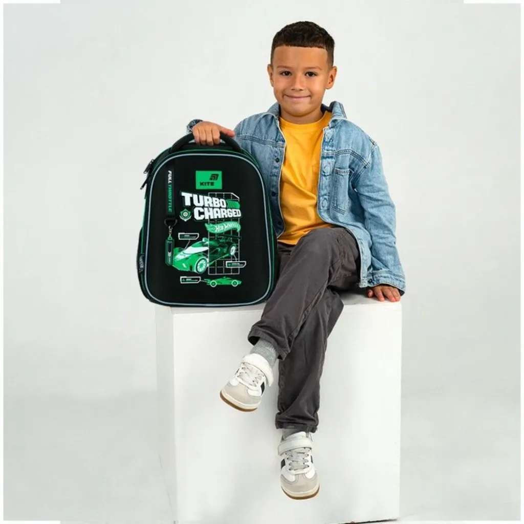 Ортопедический рюкзак Kite Education Hot Wheels HW26-555S, черный