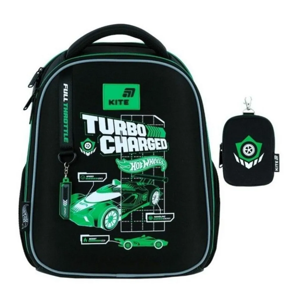 Ортопедический рюкзак Kite Education Hot Wheels HW26-555S, черный