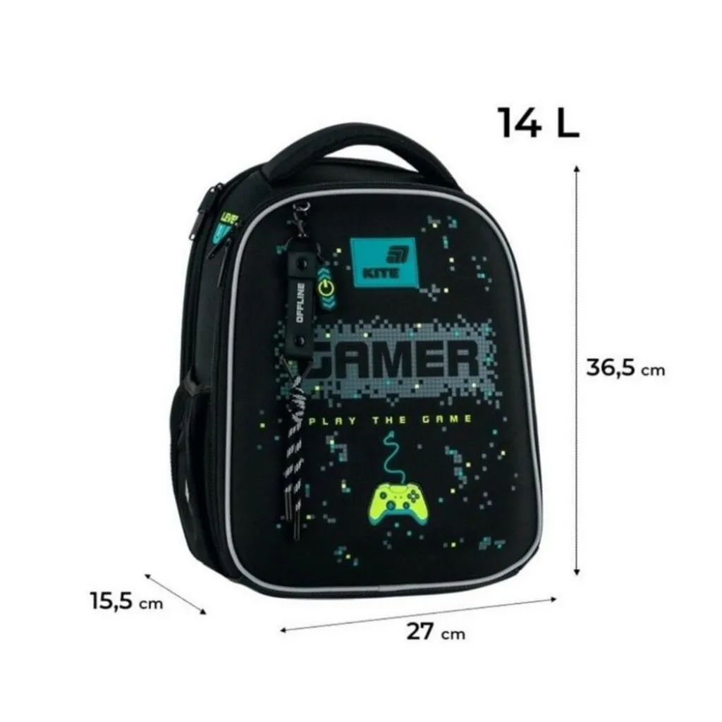 Ортопедический рюкзак Kite Education Play the Game K26-555S-9, черный