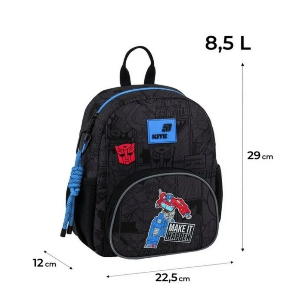 Дитячий рюкзак для хлопчиків Kite Kids Transformers TF26-2727XS, чорний Дитячий рюкзак для хлопчиків Kite Kids Transformers TF26-2727XS, чорний