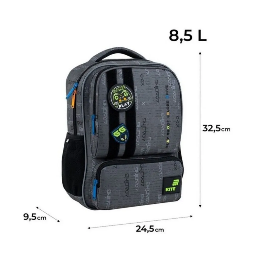 Детский рюкзак для мальчиков Kite Kids Good Game K26-559XS-3, серый Детский рюкзак для мальчиков Kite Kids Good Game K26-559XS-3, серый
