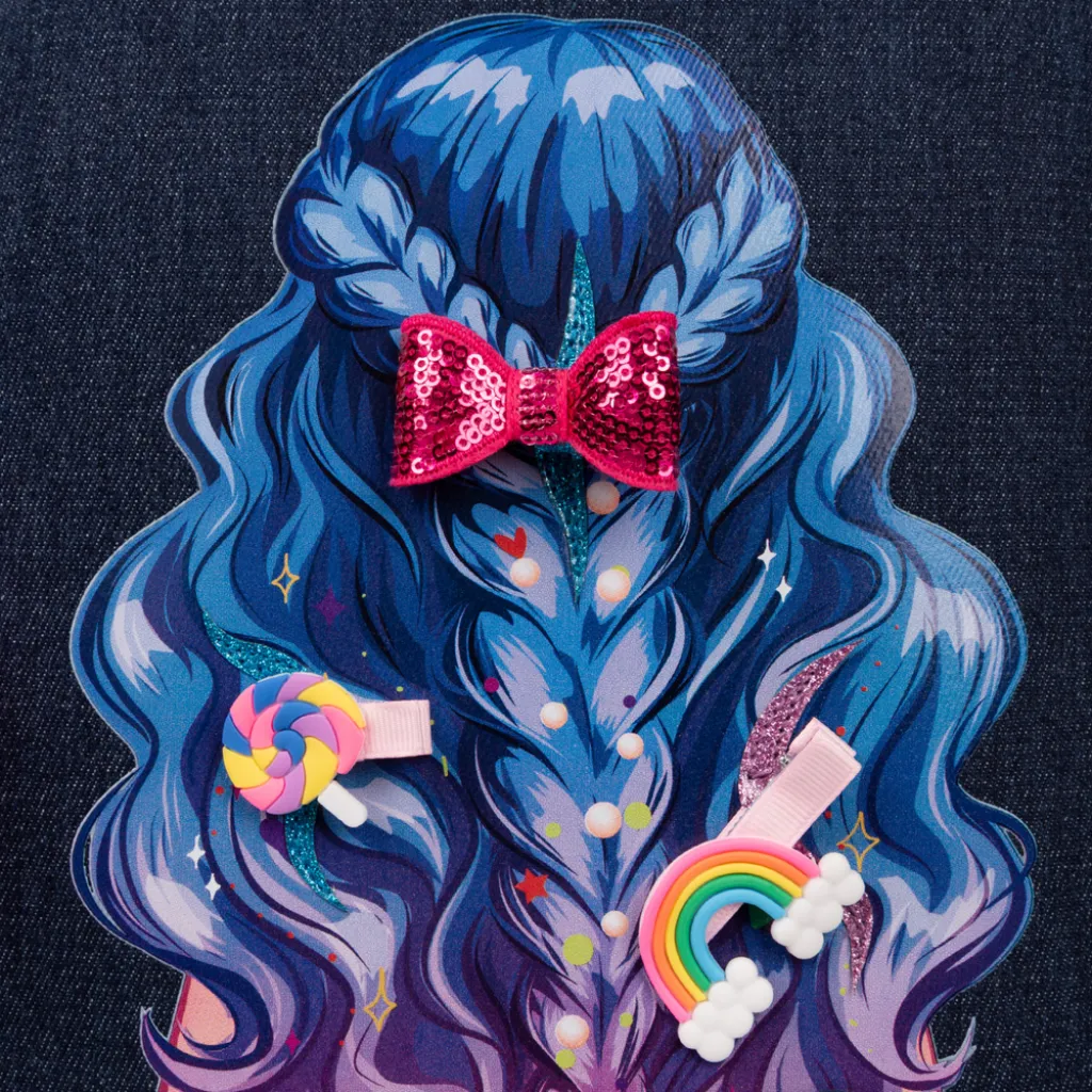 Ортопедичний рюкзак каркасний YES H-100 Beautiful Hair, темно-синій Ортопедичний рюкзак каркасний YES H-100 Beautiful Hair, темно-синій
