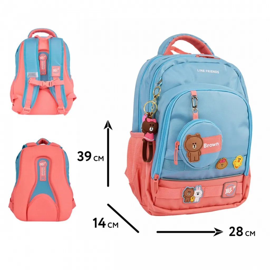 Ортопедичний рюкзак YES Line Friends Stylish TS-109, блакитний Ортопедичний рюкзак YES Line Friends Stylish TS-109, блакитний