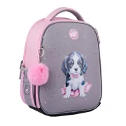 Ортопедичний рюкзак каркасний YES H-100 Doggy Princess, сіро-рожевий Ортопедичний рюкзак каркасний YES H-100 Doggy Princess, сіро-рожевий