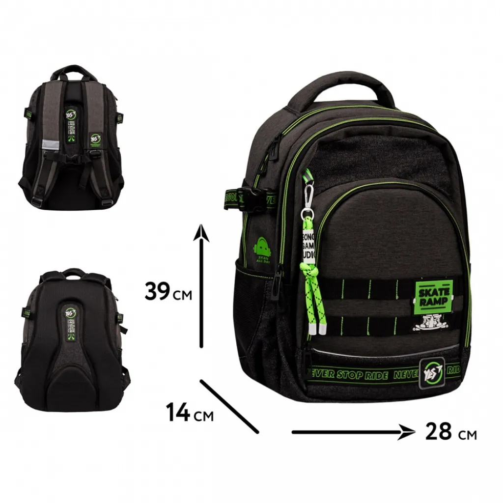 Ортопедичний рюкзак YES Skate Ramp TS-109, сірий Ортопедичний рюкзак YES Skate Ramp TS-109, сірий