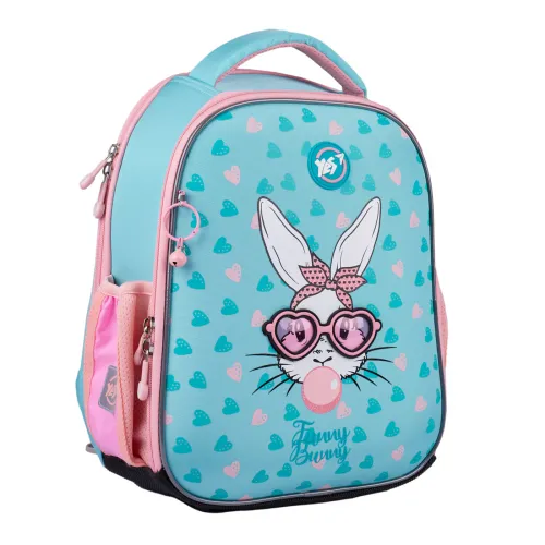 Ортопедичний рюкзак каркасний YES H-100 Funny Bunny, блакитний - Фото№1 Ортопедичний рюкзак каркасний YES H-100 Funny Bunny, блакитний - Фото№1