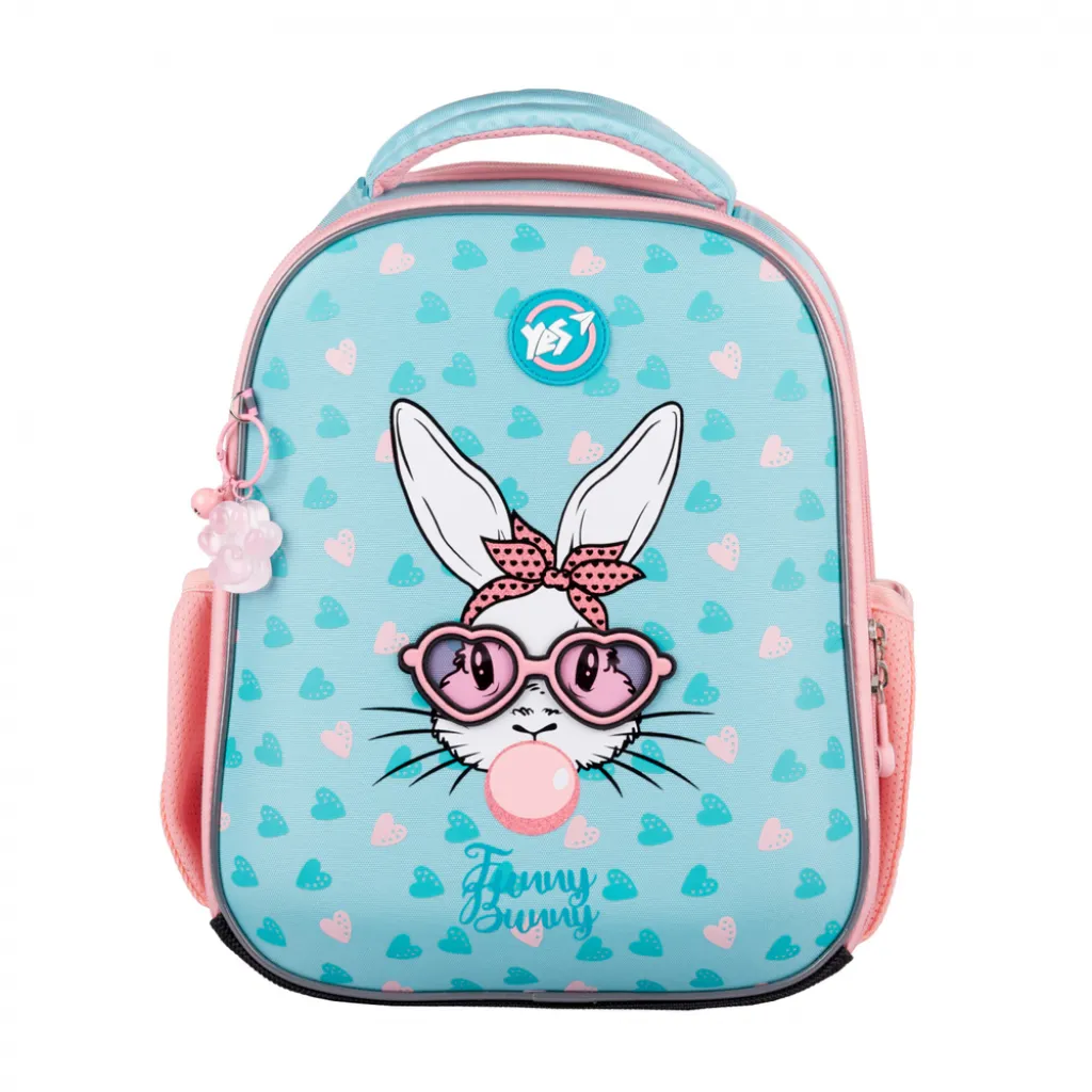 Ортопедичний рюкзак каркасний YES H-100 Funny Bunny, блакитний Ортопедичний рюкзак каркасний YES H-100 Funny Bunny, блакитний