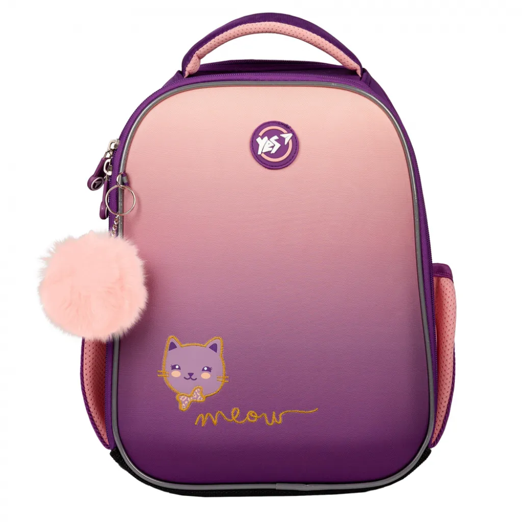 Ортопедичний рюкзак каркасний YES H-100 Happy Kitty, рожевий Ортопедичний рюкзак каркасний YES H-100 Happy Kitty, рожевий