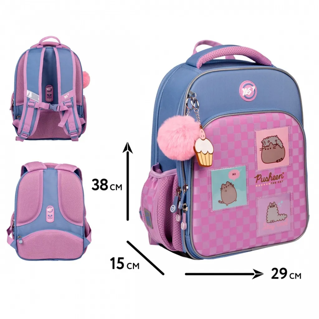 Ортопедичний рюкзак каркасний YES Pusheen Playful S-78, бузковий Ортопедичний рюкзак каркасний YES Pusheen Playful S-78, бузковий