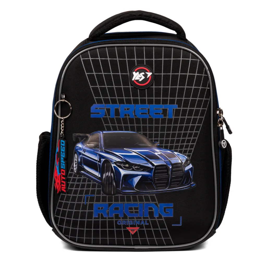 Ортопедический рюкзак каркасный YES H-100 My First Car, черный Ортопедический рюкзак каркасный YES H-100 My First Car, черный