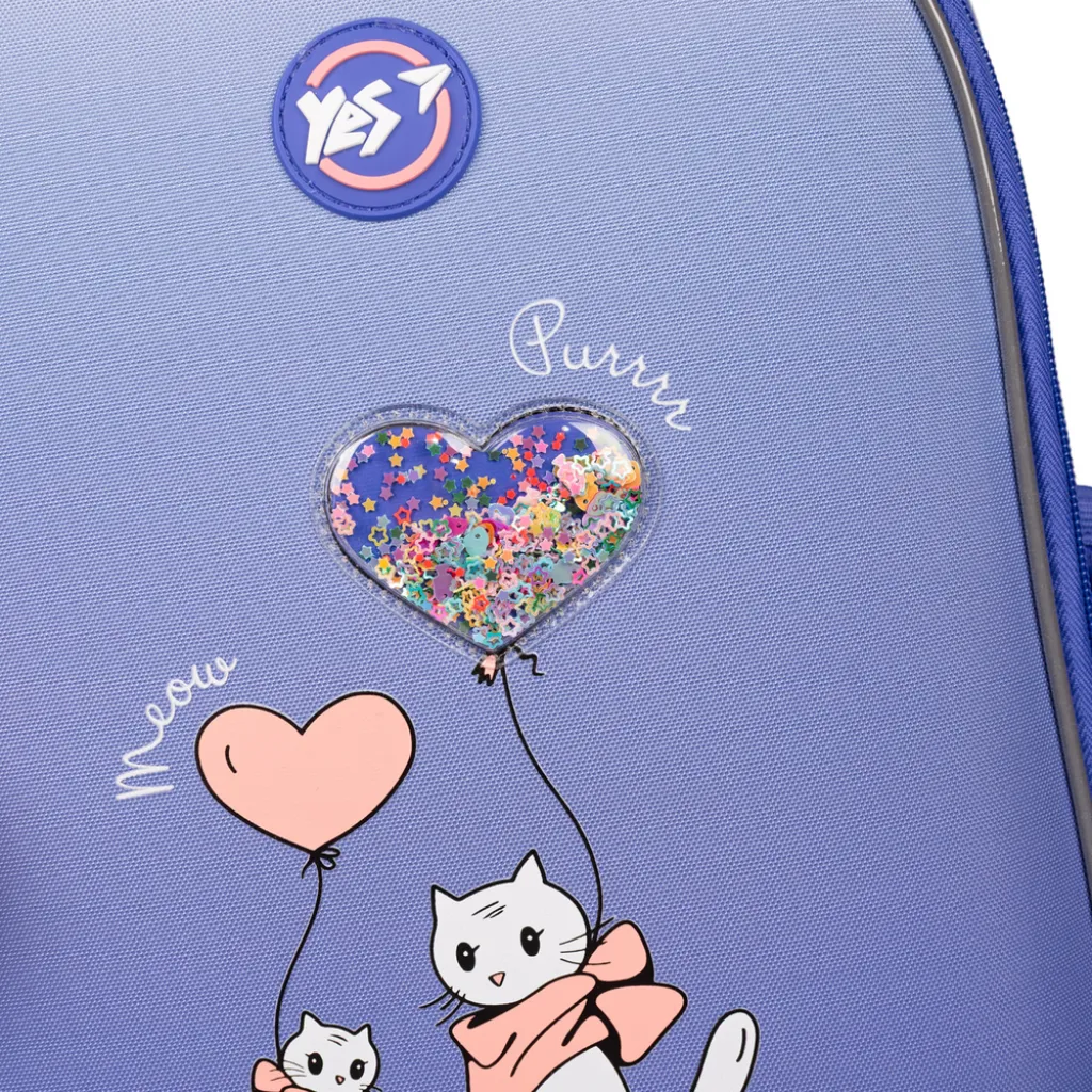 Ортопедичний рюкзак каркасний YES H-100 Purr Meow, бузковий Ортопедичний рюкзак каркасний YES H-100 Purr Meow, бузковий