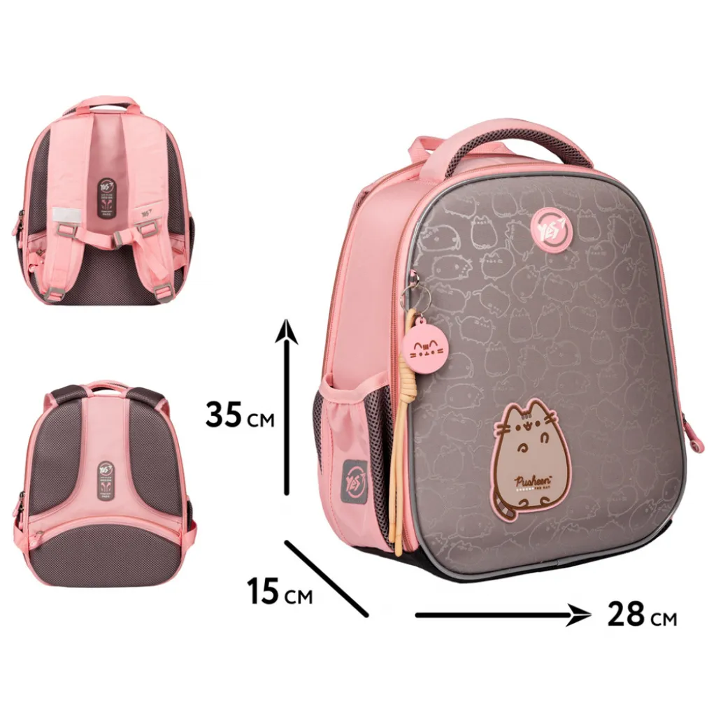 Ортопедичний рюкзак каркасний YES H-100 Pusheen Fatty, рожевий Ортопедичний рюкзак каркасний YES H-100 Pusheen Fatty, рожевий