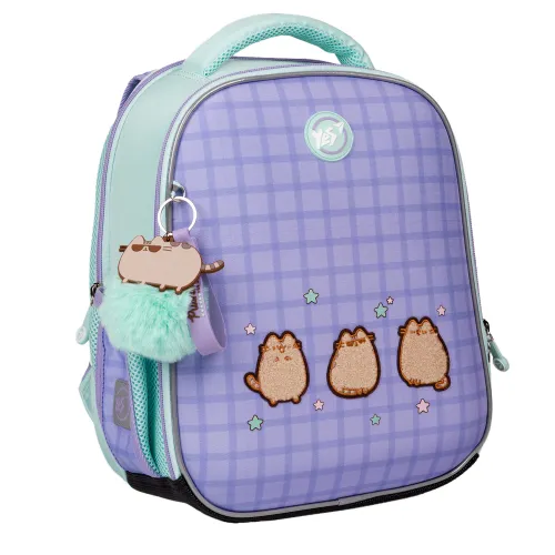 Ортопедичний рюкзак каркасний YES H-100 Pusheen the Cat, бузковий - Фото№1 Ортопедичний рюкзак каркасний YES H-100 Pusheen the Cat, бузковий - Фото№1