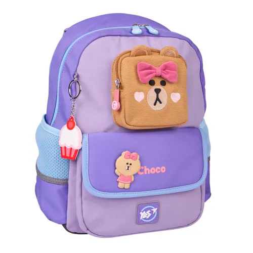 Ортопедичний рюкзак шкільний YES Line Friends Pretty Choco S-104, бузковий - Фото№1 Ортопедичний рюкзак шкільний YES Line Friends Pretty Choco S-104, бузковий - Фото№1