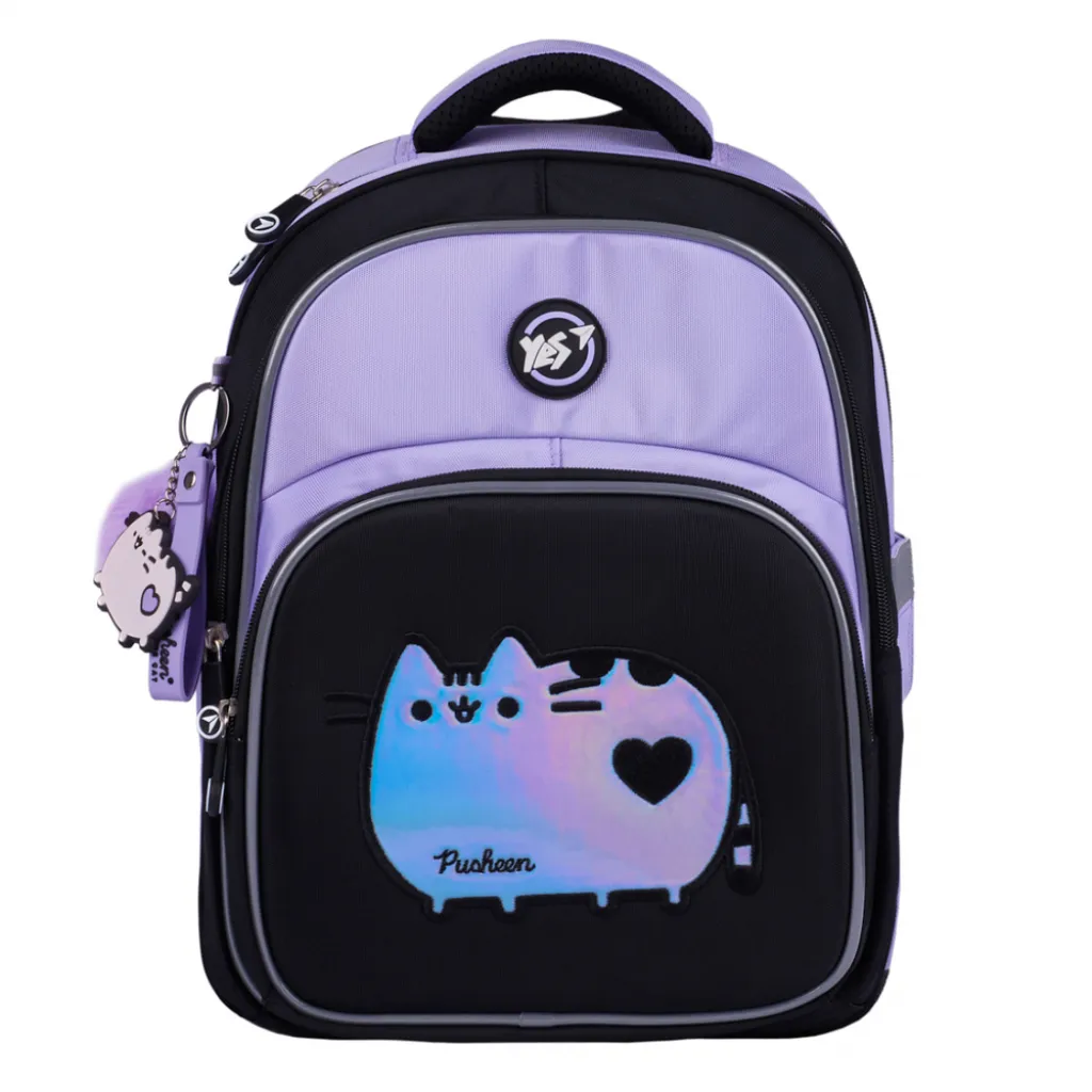 Ортопедичний рюкзак шкільний YES S-91 Pusheen Shiny, бузковий Ортопедичний рюкзак шкільний YES S-91 Pusheen Shiny, бузковий