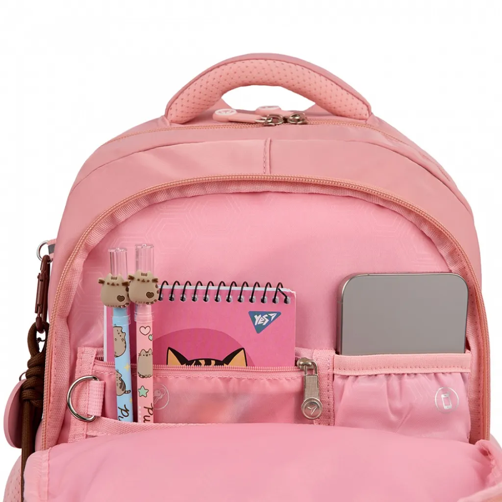 Ортопедичний рюкзак шкільний YES Pusheen Fatty S-108, рожевий Ортопедичний рюкзак шкільний YES Pusheen Fatty S-108, рожевий