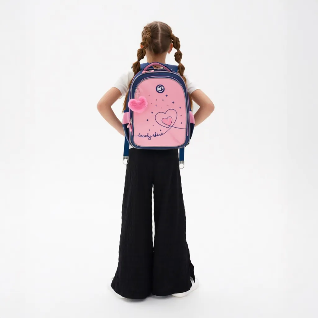 Ортопедический рюкзак школьный YES Bright Hearts S-111, розовый Ортопедический рюкзак школьный YES Bright Hearts S-111, розовый