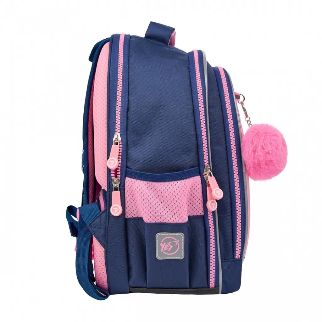 Ортопедический рюкзак школьный YES Bright Hearts S-111, розовый Ортопедический рюкзак школьный YES Bright Hearts S-111, розовый